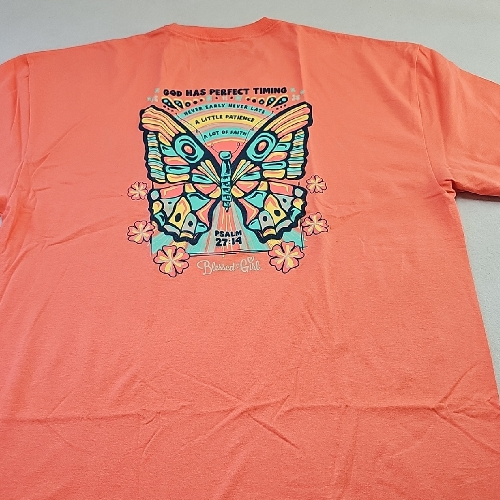 Orange‎ Butterfly Graphic Tee - Picture 2 of 7